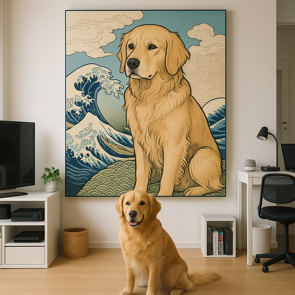 Custom Pet Portrait – Japanese Ukiyo-e Style
