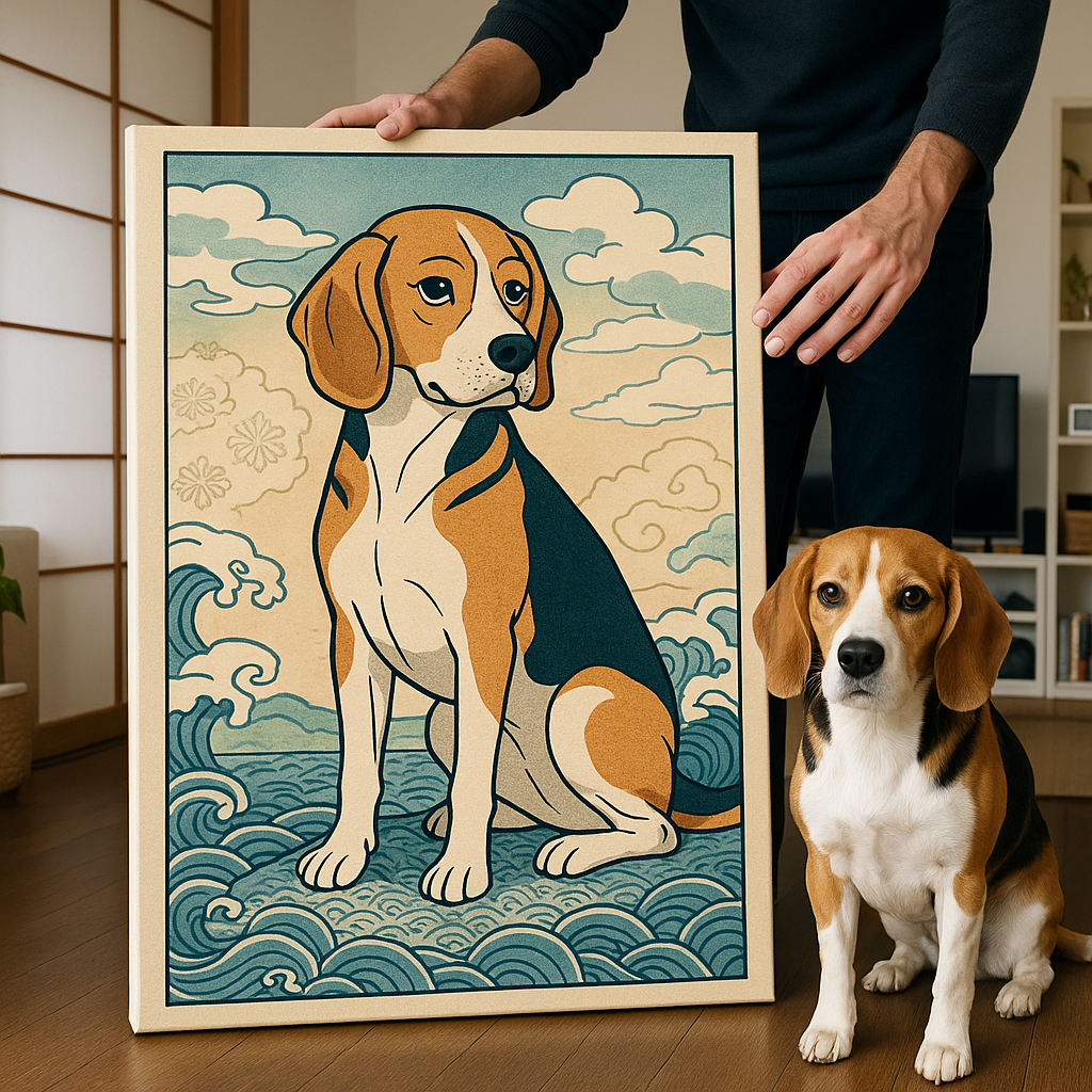 Custom Pet Portrait – Japanese Ukiyo-e Style