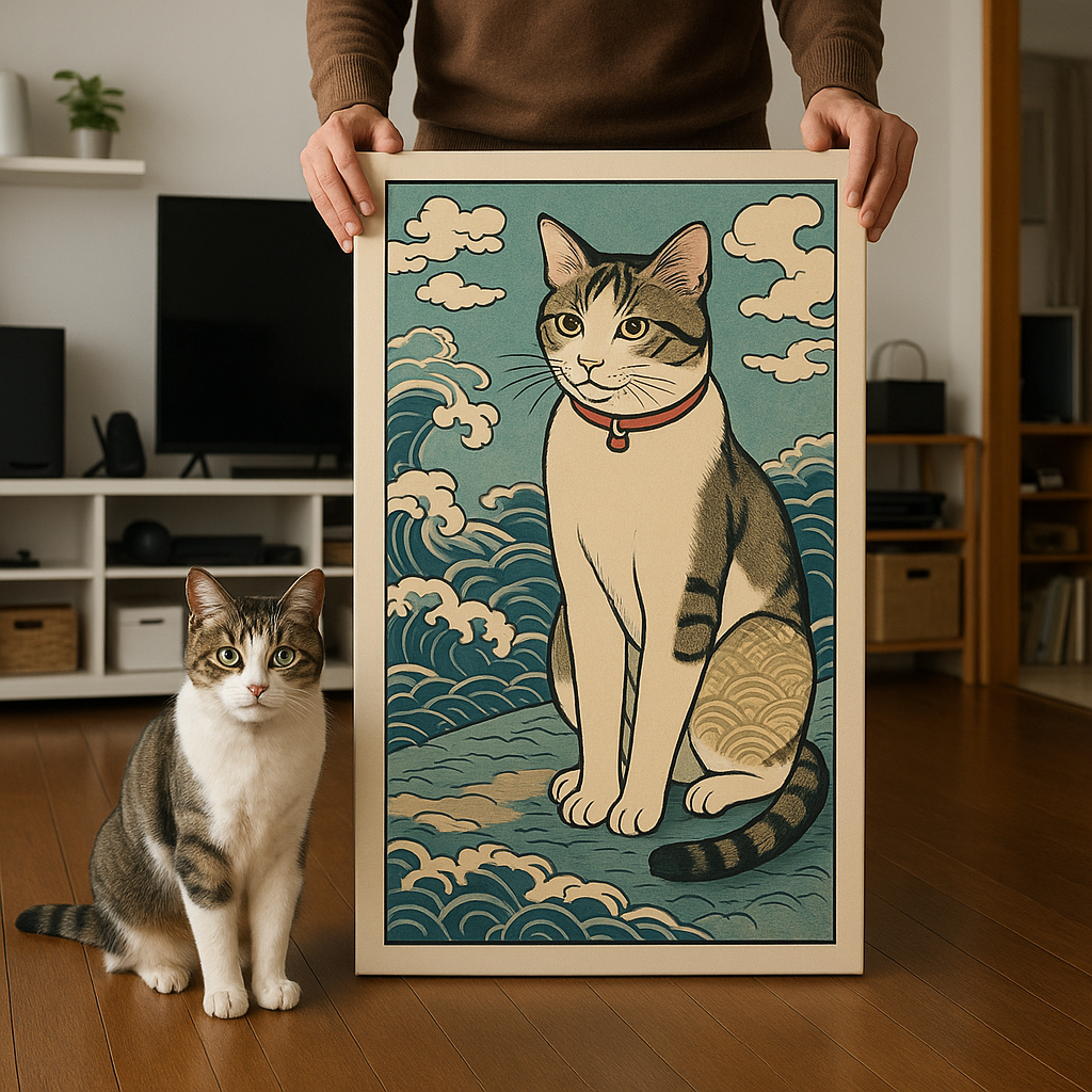 Custom Pet Portrait – Japanese Ukiyo-e Style
