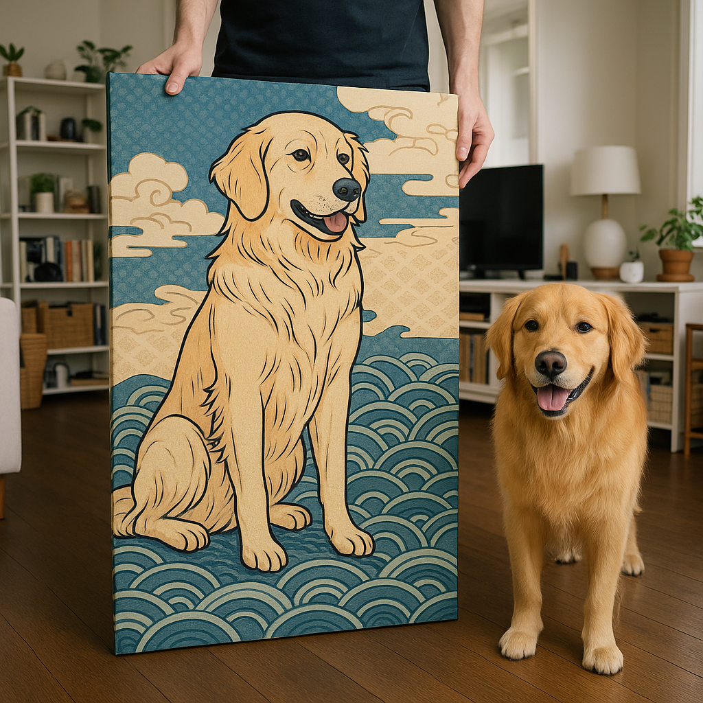 Custom Pet Portrait – Japanese Ukiyo-e Style