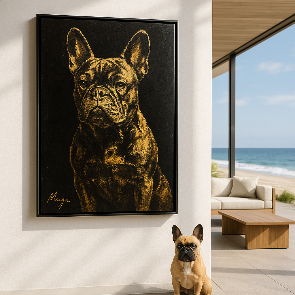 Custom Pet Portrait – Gold and Black Pet Portrait