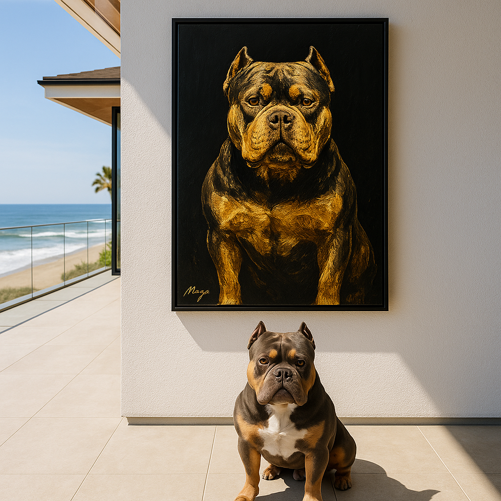 Custom Pet Portrait – Gold and Black Pet Portrait