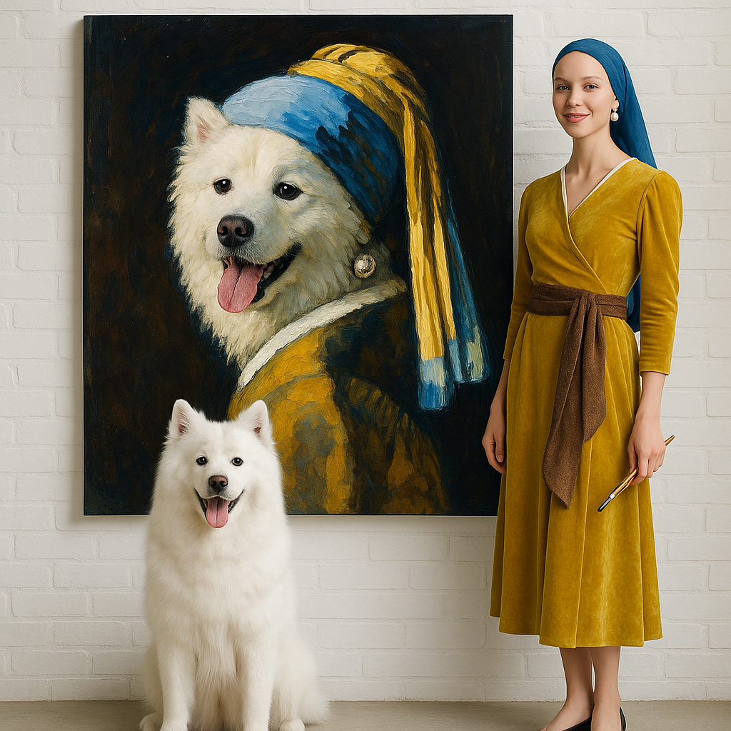Custom Pet Portrait – Girl with a Pearl Earring