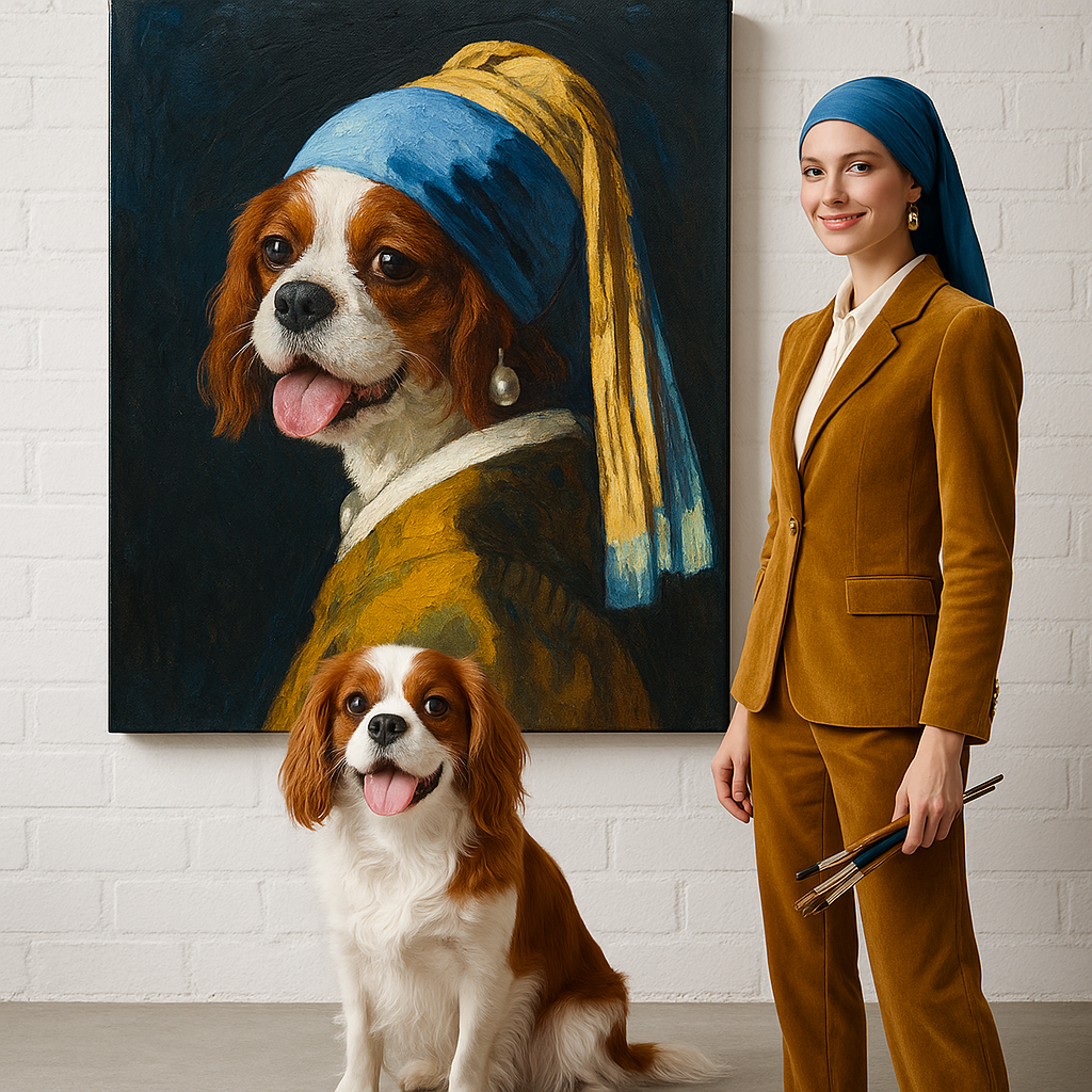 Custom Pet Portrait – Girl with a Pearl Earring