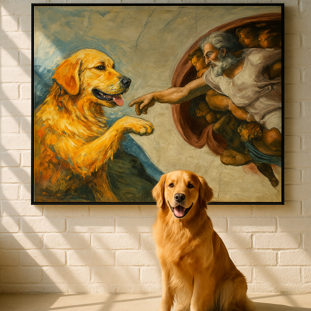 Custom Pet Portrait – Creazione di Adamo (Creation of Adam)