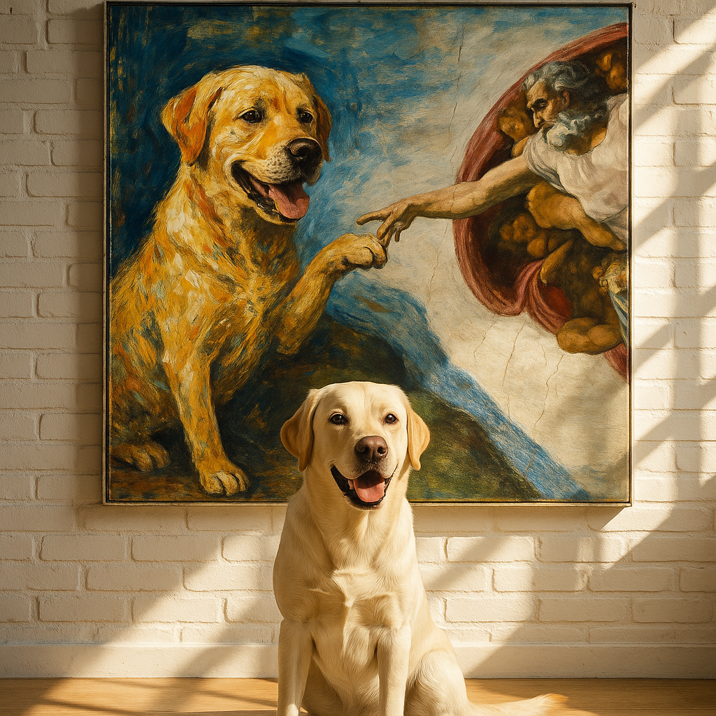 Custom Pet Portrait – Creazione di Adamo (Creation of Adam)