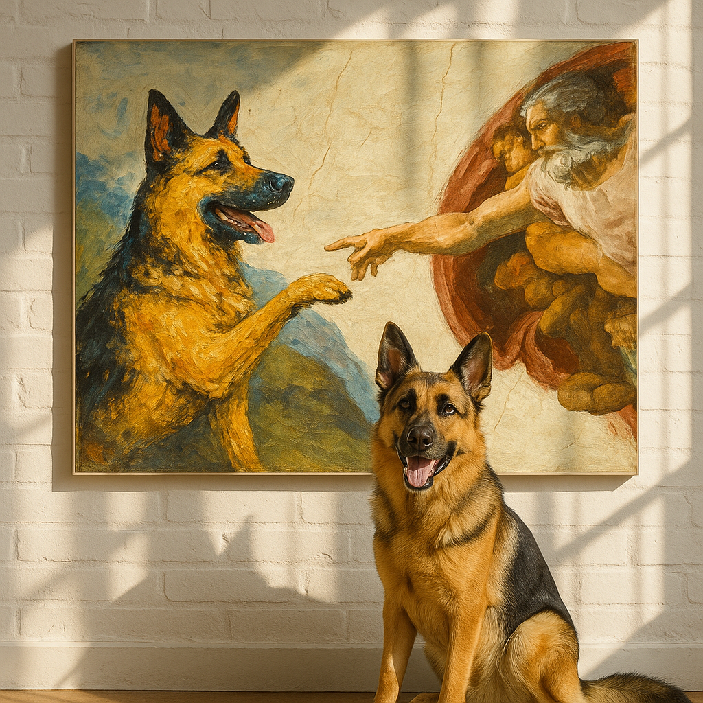 Custom Pet Portrait – Creazione di Adamo (Creation of Adam)